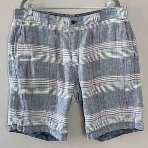 Tommy Bahama Linen Reversible‎ Shorts Mens 36 Blue Golf Vacation Casual Travel